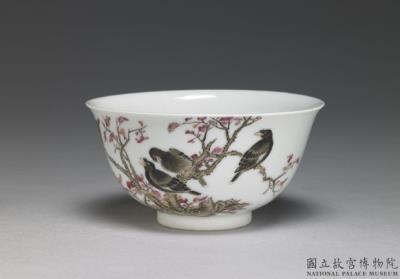 图片[2]-Tea bowl with red leaf and myna bird in falangcai painted enamels, Qianlong reign (1736-1795), Qing dynasty-China Archive